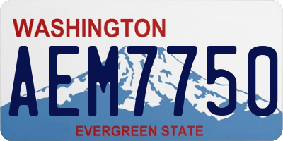 WA license plate AEM7750