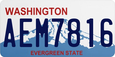 WA license plate AEM7816