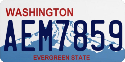 WA license plate AEM7859