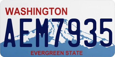 WA license plate AEM7935