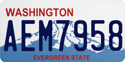 WA license plate AEM7958