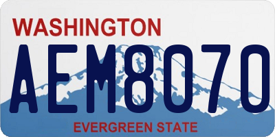 WA license plate AEM8070