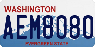 WA license plate AEM8080
