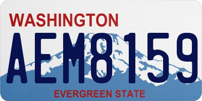 WA license plate AEM8159