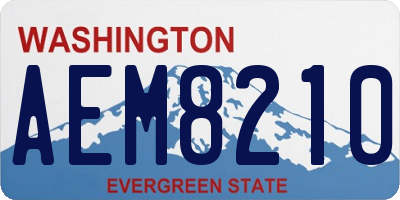 WA license plate AEM8210