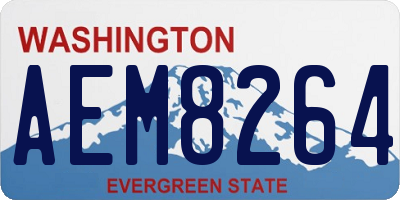 WA license plate AEM8264