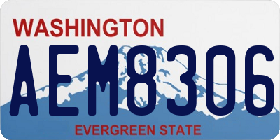 WA license plate AEM8306