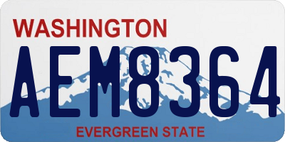WA license plate AEM8364
