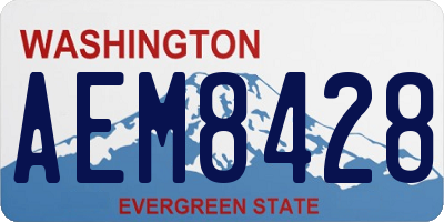 WA license plate AEM8428