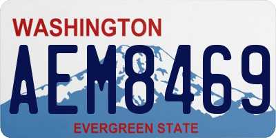 WA license plate AEM8469