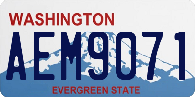 WA license plate AEM9071