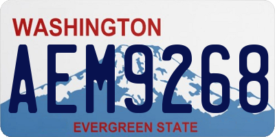 WA license plate AEM9268