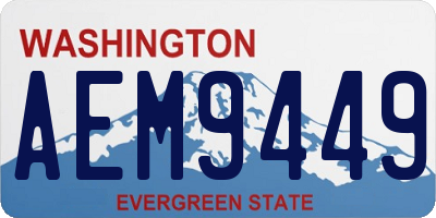 WA license plate AEM9449