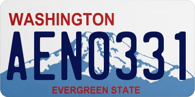 WA license plate AEN0331