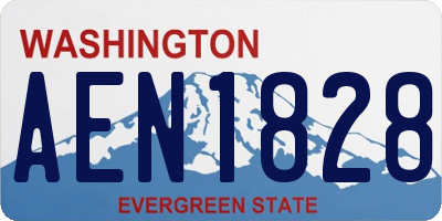 WA license plate AEN1828