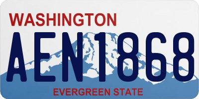 WA license plate AEN1868