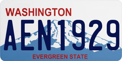 WA license plate AEN1929