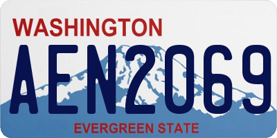 WA license plate AEN2069