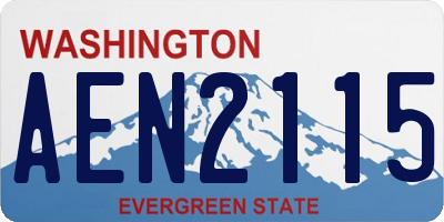 WA license plate AEN2115
