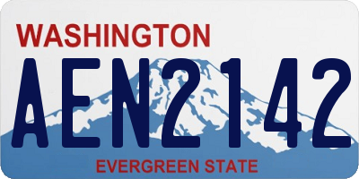 WA license plate AEN2142