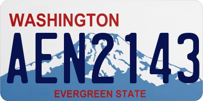WA license plate AEN2143