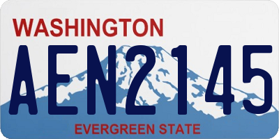 WA license plate AEN2145