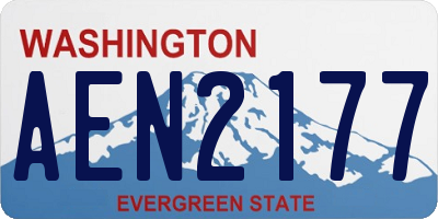 WA license plate AEN2177