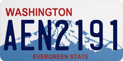 WA license plate AEN2191