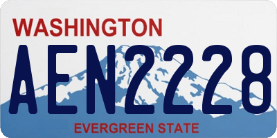 WA license plate AEN2228
