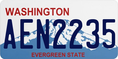 WA license plate AEN2235