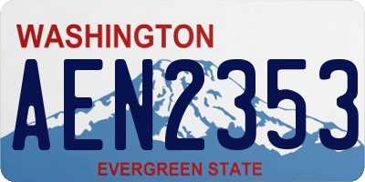 WA license plate AEN2353