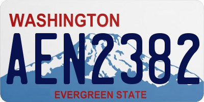 WA license plate AEN2382