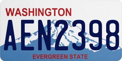 WA license plate AEN2398
