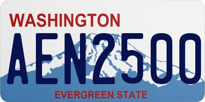 WA license plate AEN2500