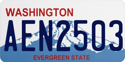 WA license plate AEN2503