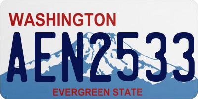 WA license plate AEN2533