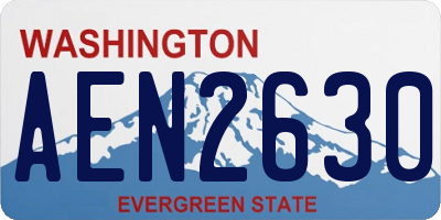 WA license plate AEN2630