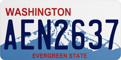 WA license plate AEN2637