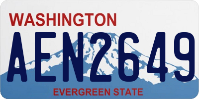 WA license plate AEN2649