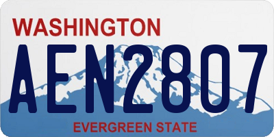 WA license plate AEN2807