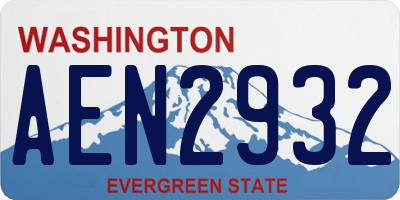 WA license plate AEN2932