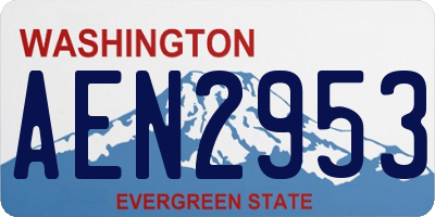 WA license plate AEN2953