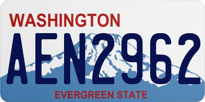 WA license plate AEN2962