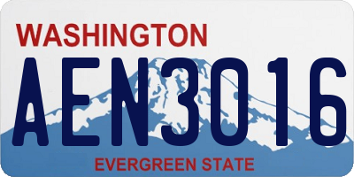 WA license plate AEN3016