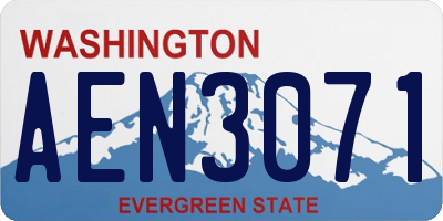 WA license plate AEN3071