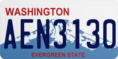 WA license plate AEN3130