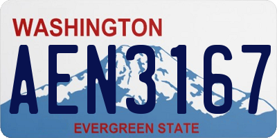 WA license plate AEN3167