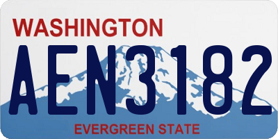 WA license plate AEN3182