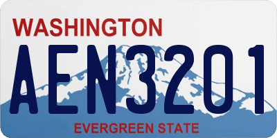 WA license plate AEN3201