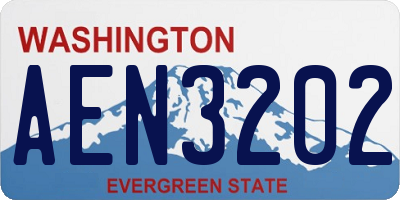 WA license plate AEN3202
